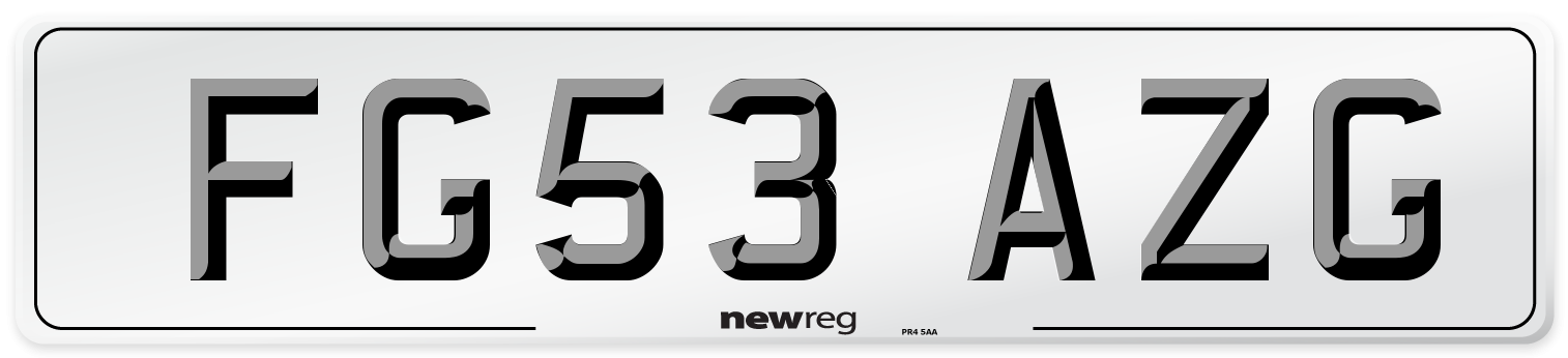 FG53 AZG Number Plate from New Reg
